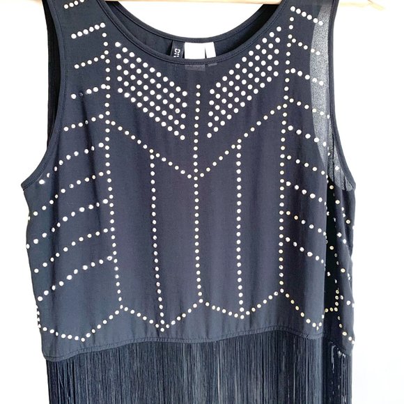 H&M | DIVIDED Black Bejewelled Fringe Top - Picture 3 of 6